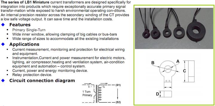  LB1 Miniature Current transformer